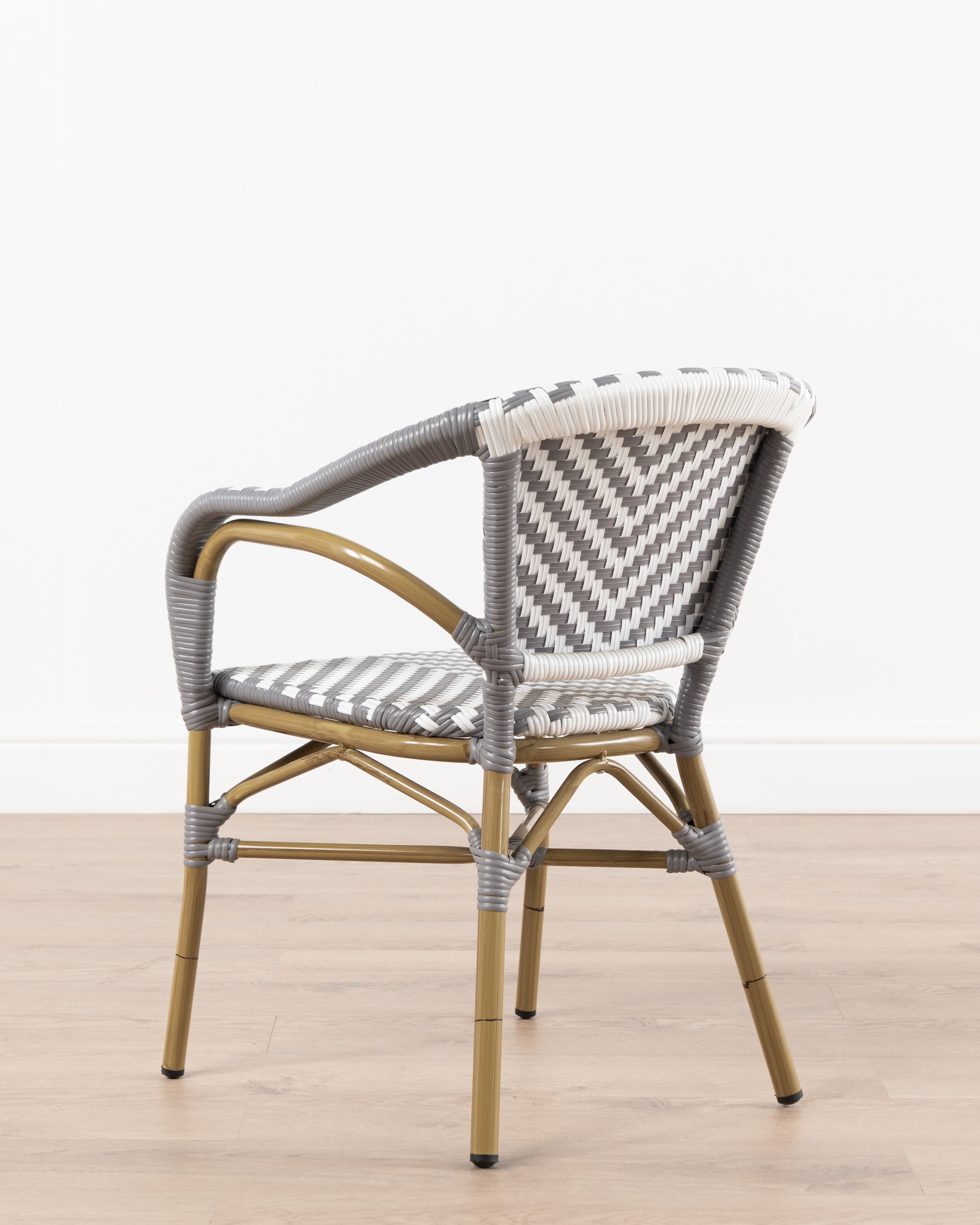 Brioche Chevron Armchair | Grey & White