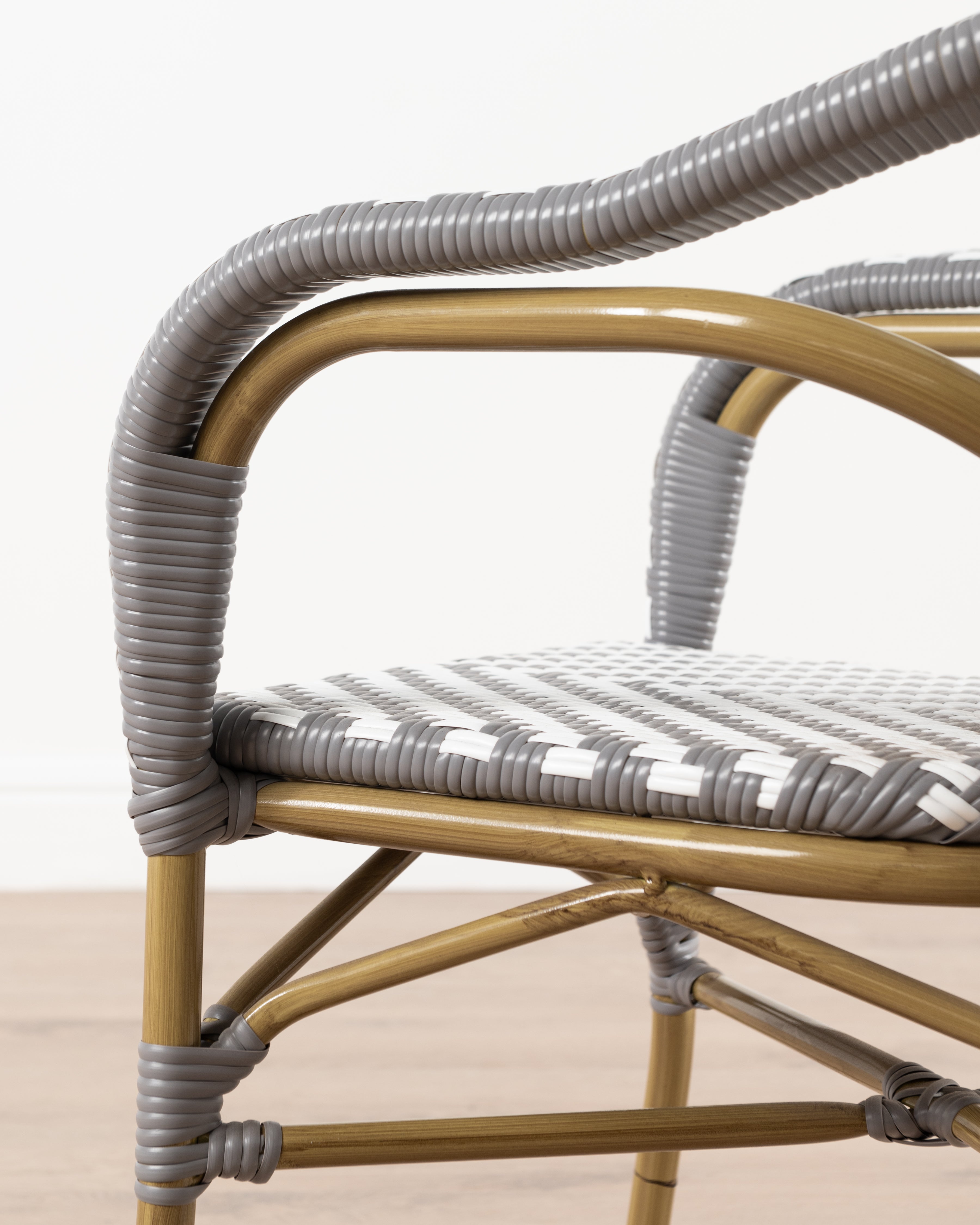 Brioche Chevron Armchair | Grey & White