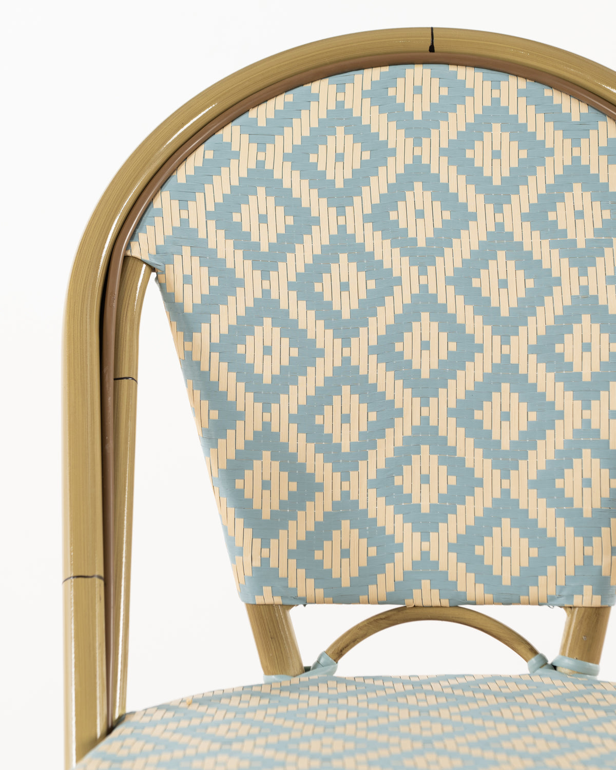 Brioche Diamond Bar Chair| Blue & cream