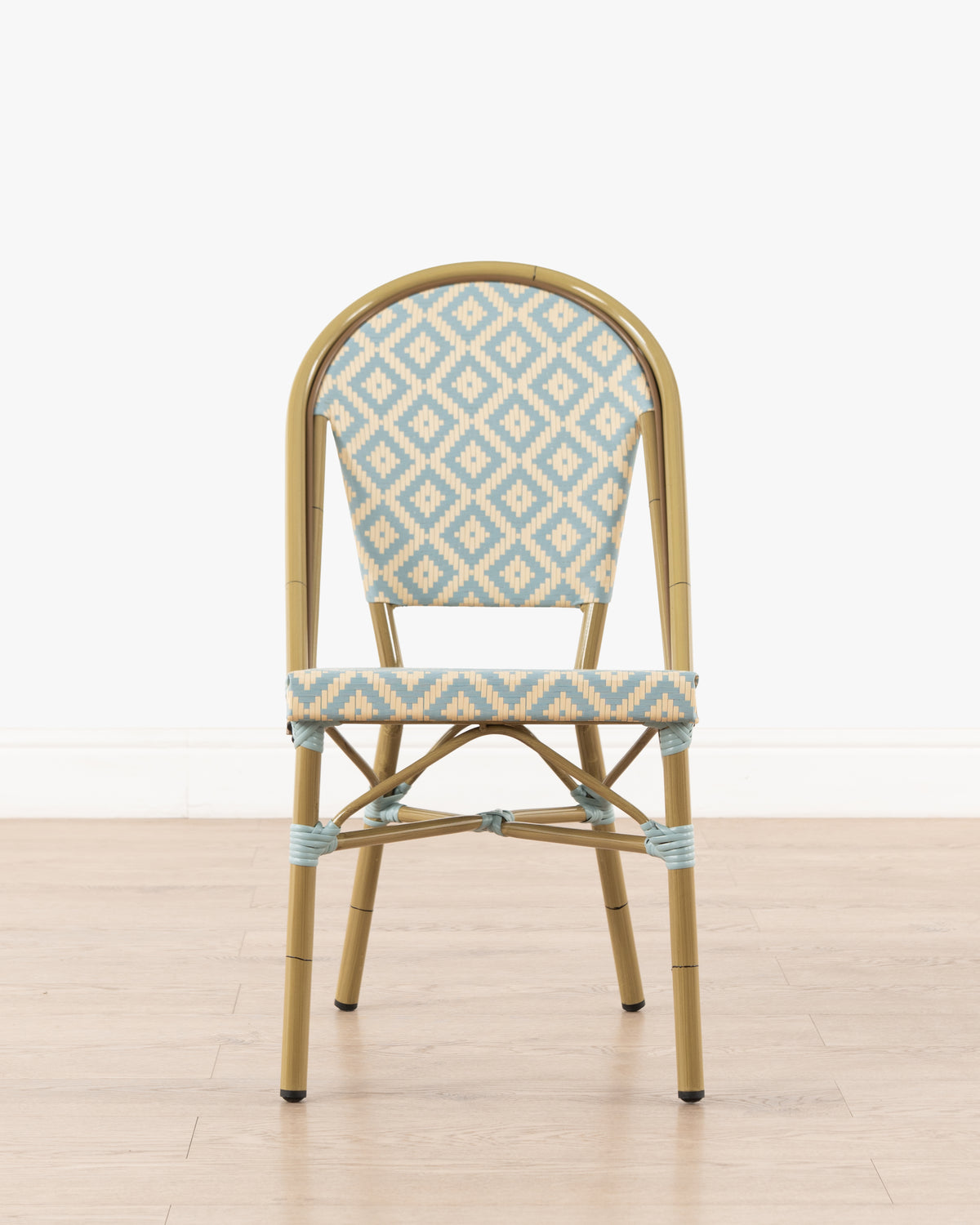 Brioche Diamond Dining Chair | Blue and Cream