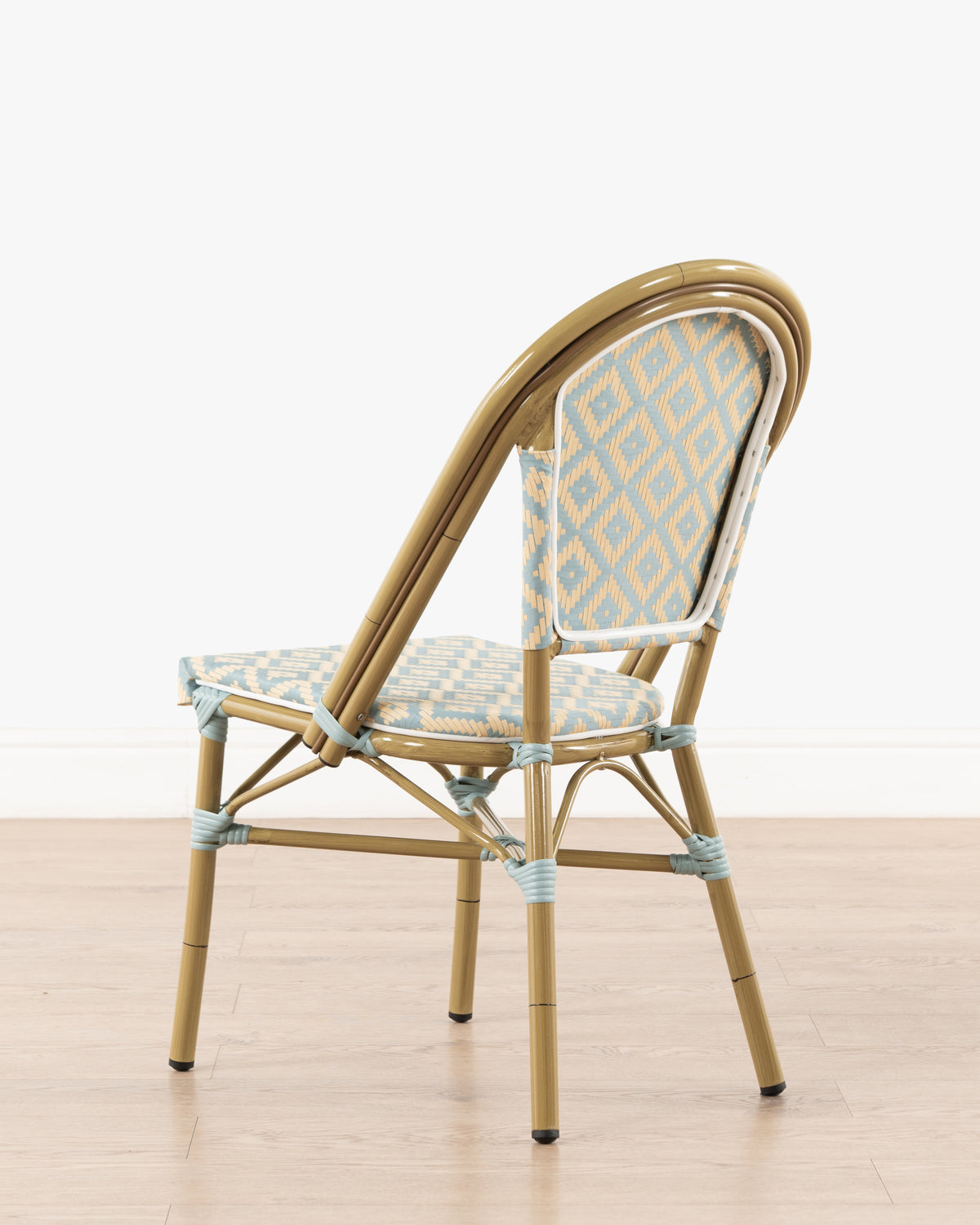 Brioche Diamond Dining Chair | Blue and Cream