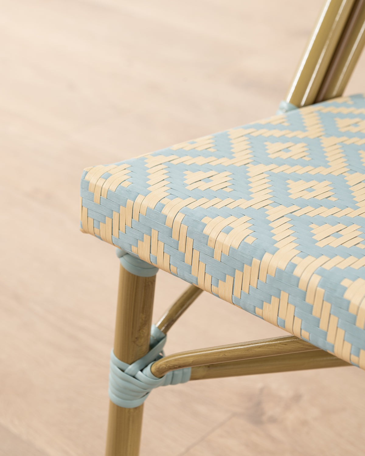 Brioche Diamond Dining Chair | Blue and Cream