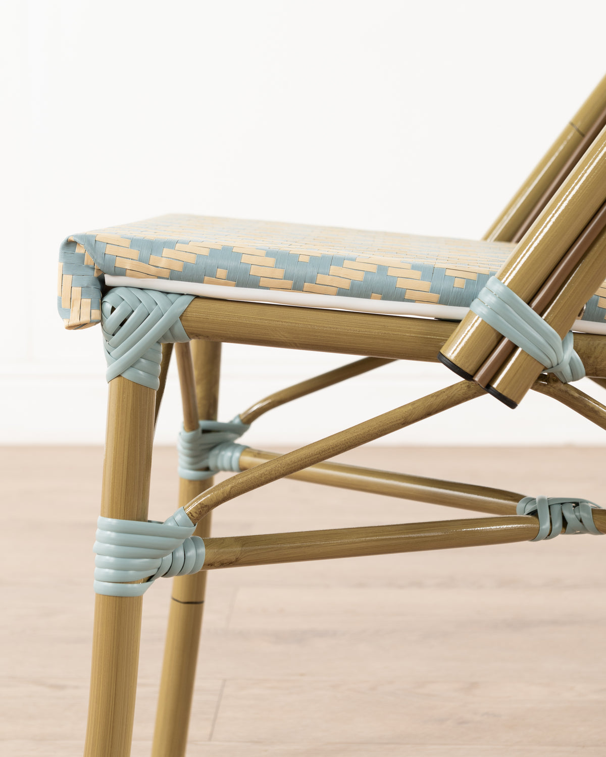 Brioche Diamond Dining Chair | Blue and Cream