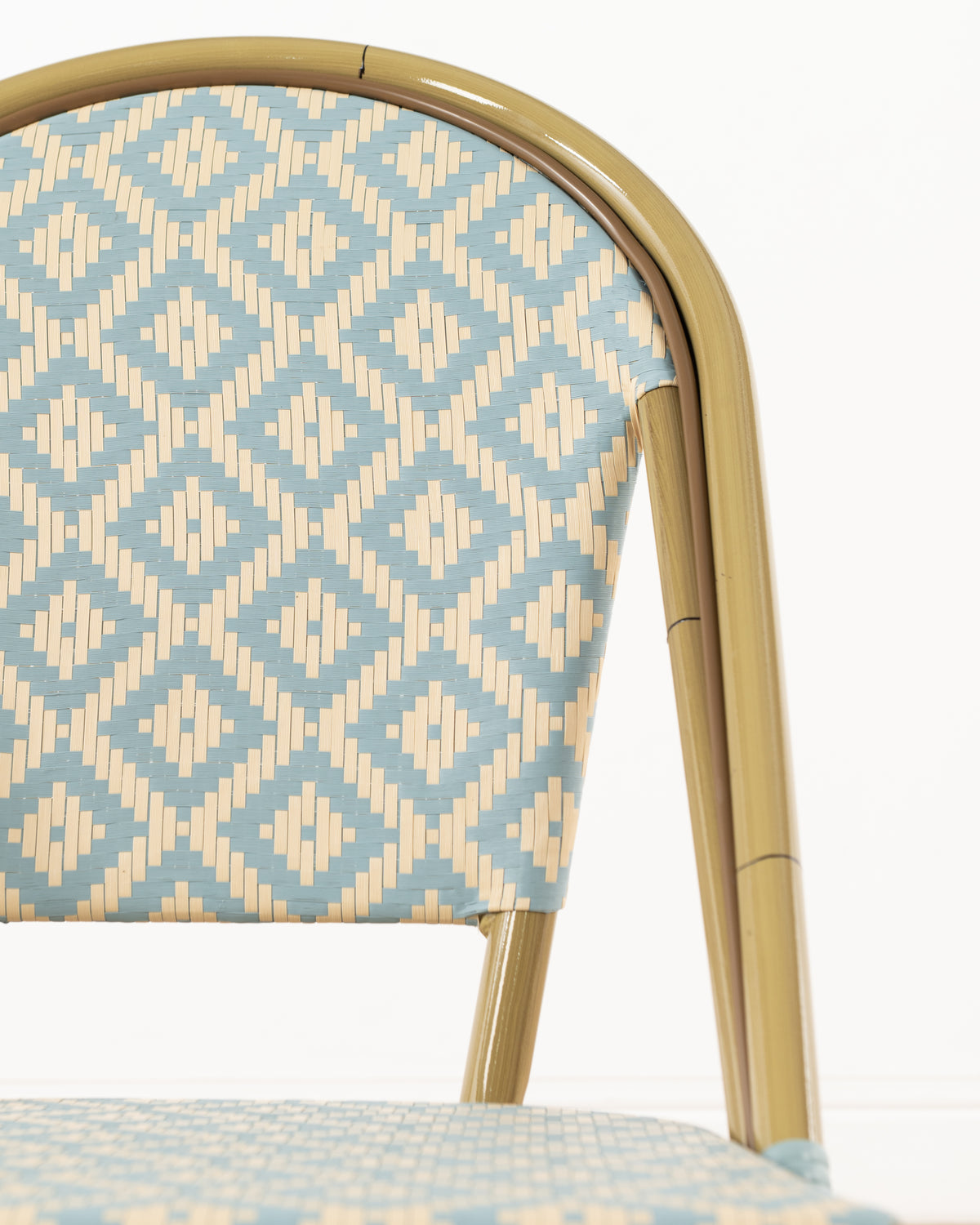 Brioche Diamond Dining Chair | Blue and Cream