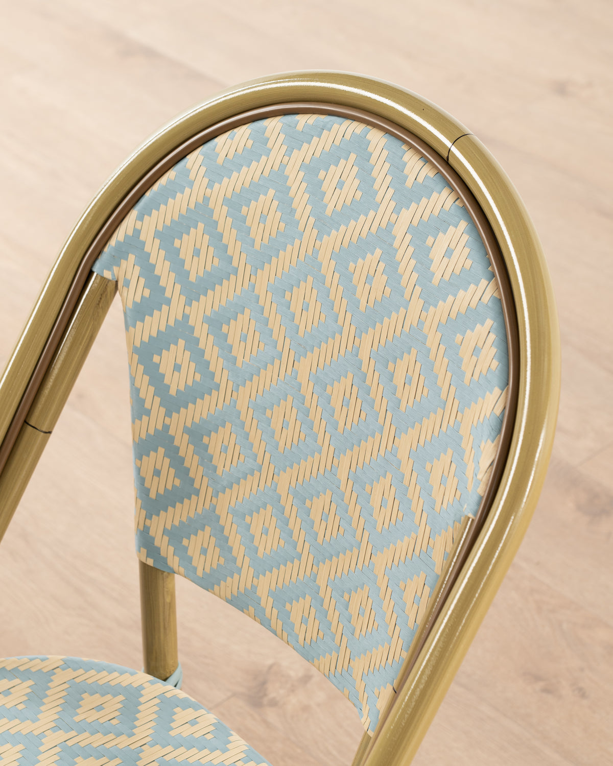 Brioche Diamond Dining Chair | Blue and Cream
