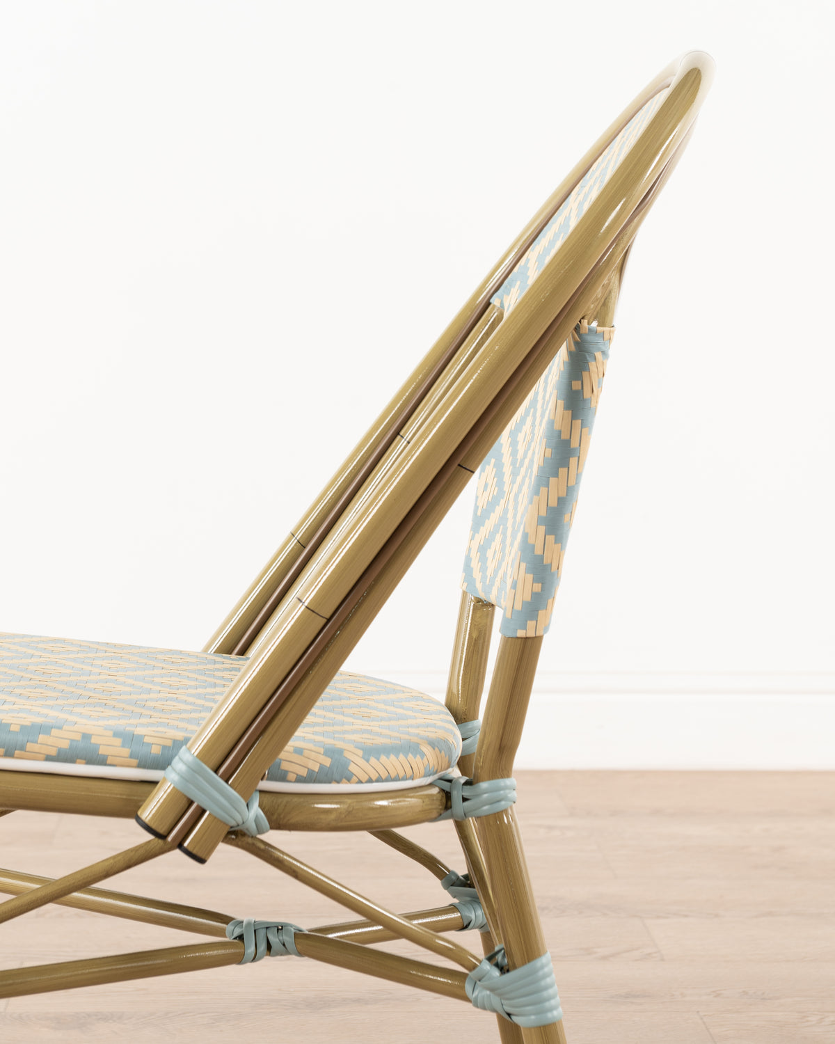 Brioche Diamond Dining Chair | Blue and Cream