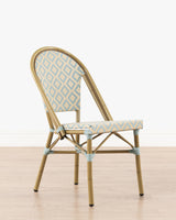 Brioche Diamond Dining Chair | Blue and Cream