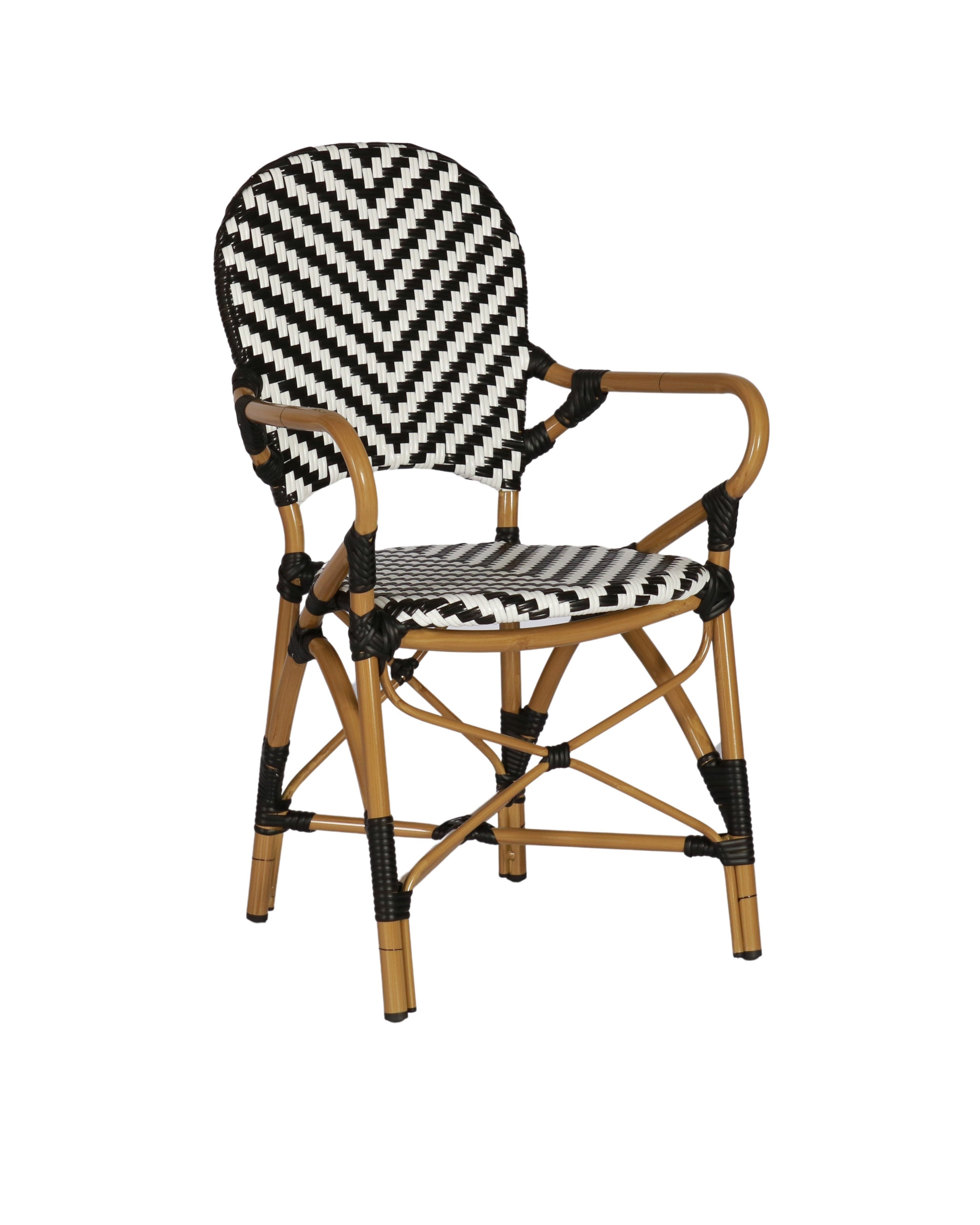 Brioche Chevron Dining Armchair | Black