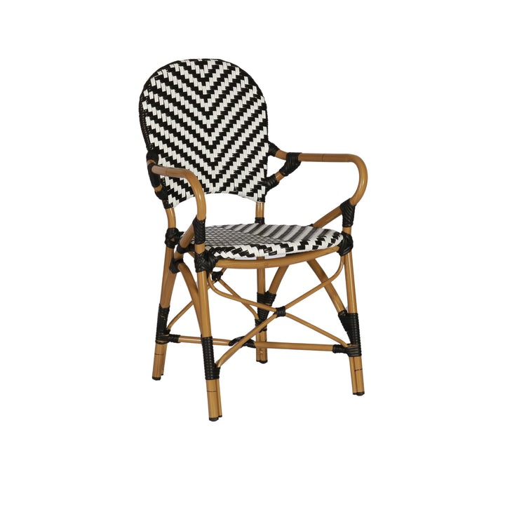 Brioche Chevron Dining Armchair | Black