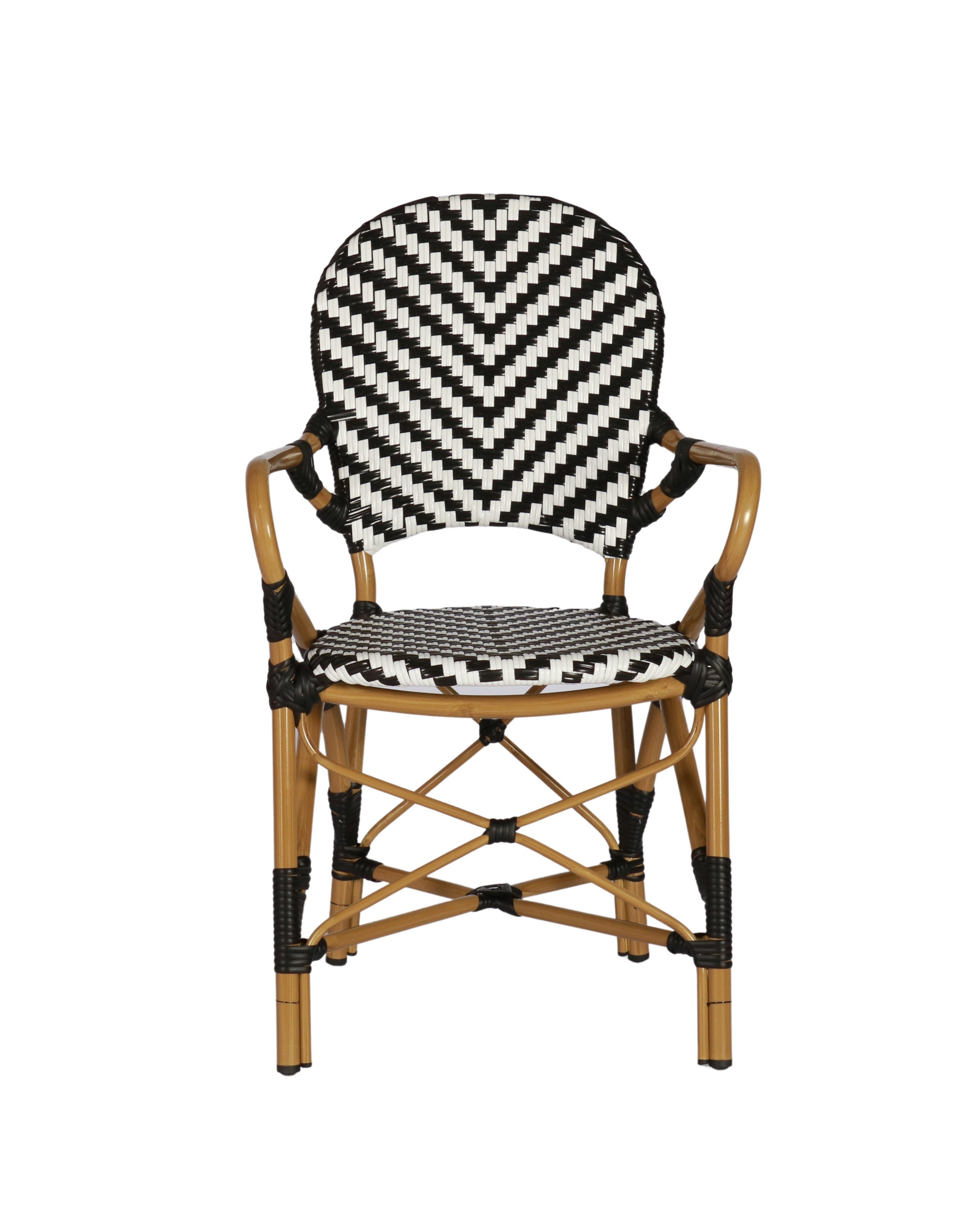 Brioche Chevron Dining Armchair | Black