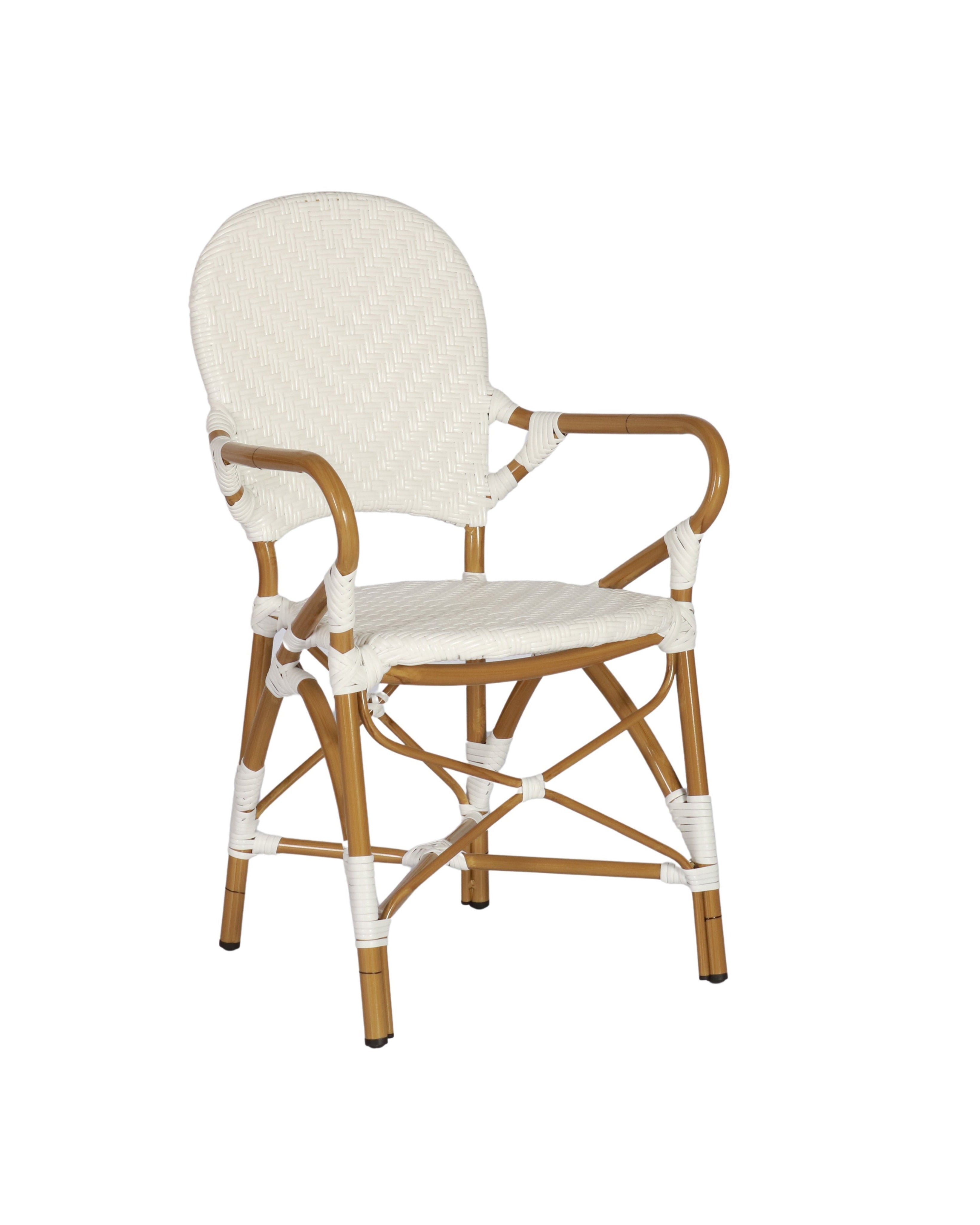 Brioche Chevron Dining Armchair | White