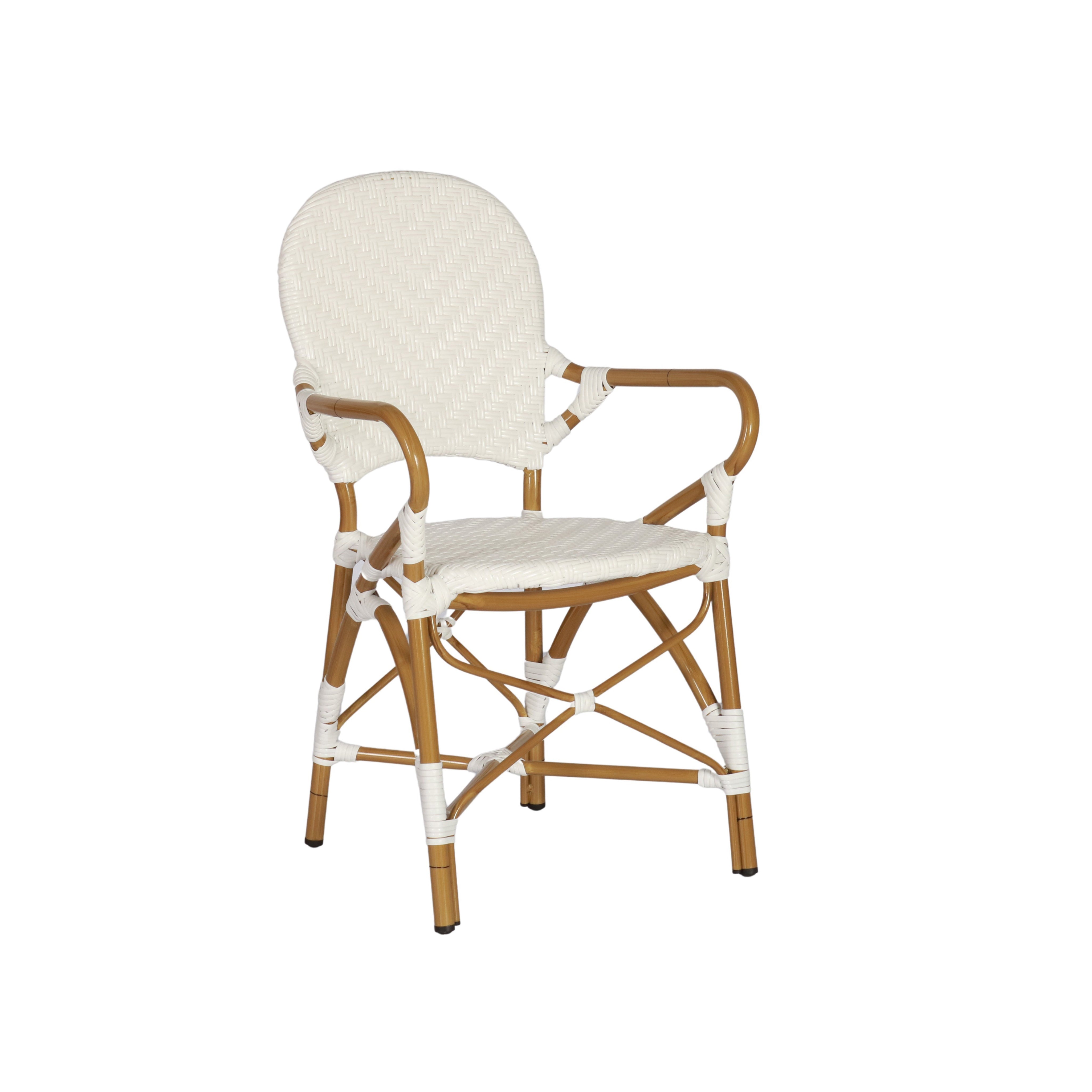 Brioche Chevron Dining Armchair | White