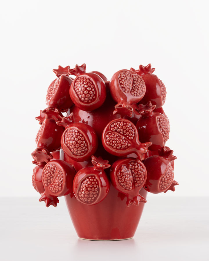 Crimson Pomegranate Vase
