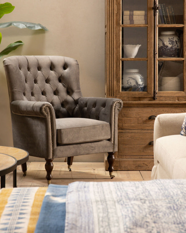 Luxe Roseanne Armchair | Grey