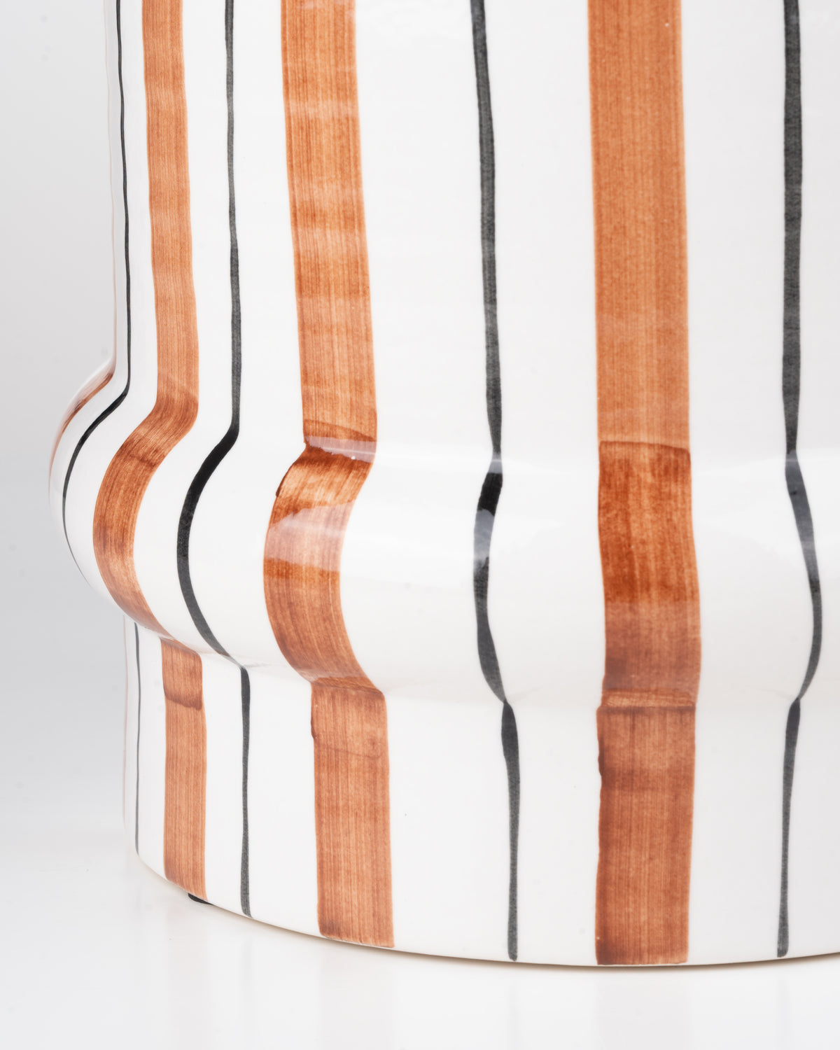 Terrace Ceramic Pot | Orange stripe