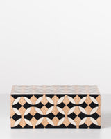 Black and Bone Inlay Geometric Storage Box