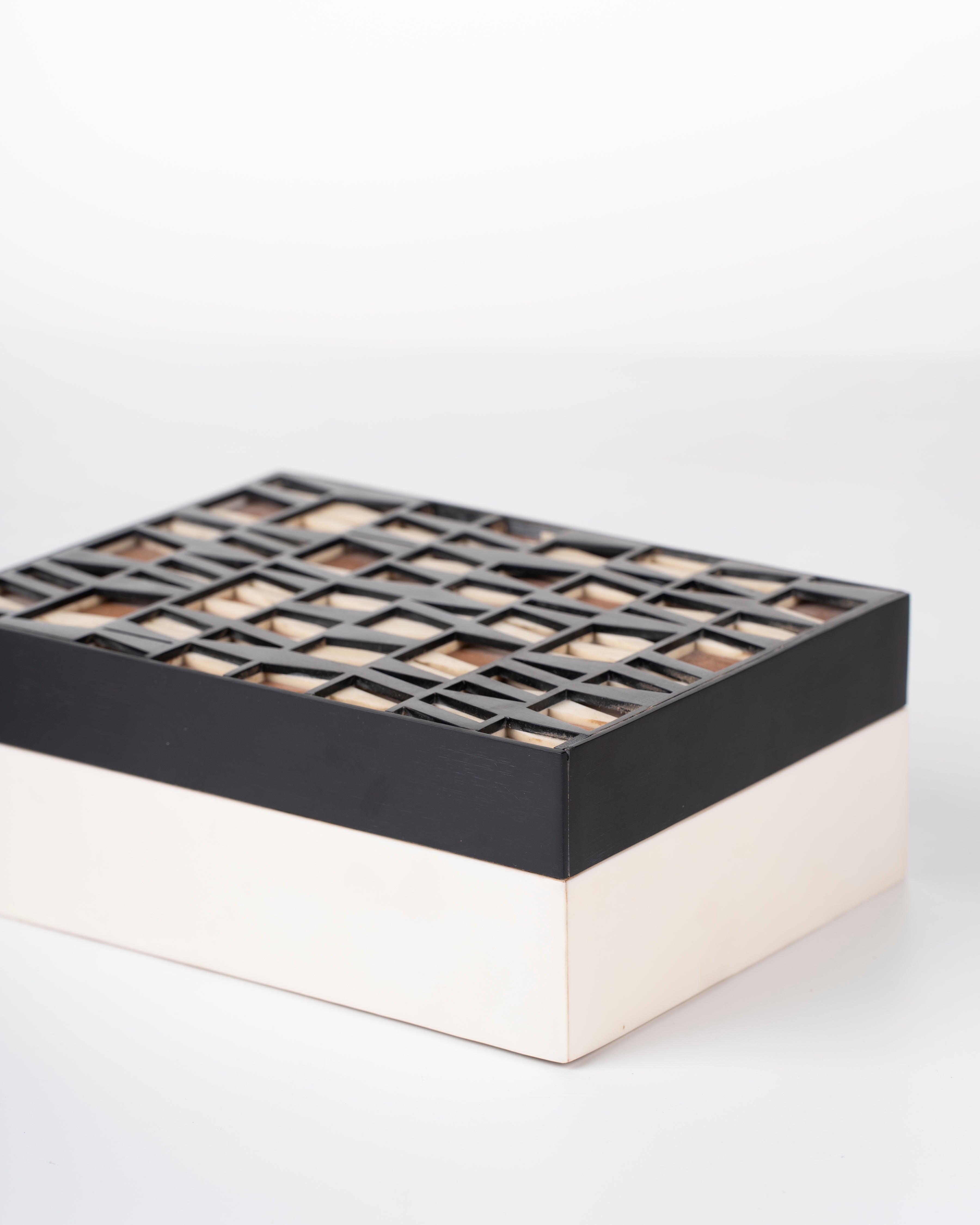 Black and Ivory Two-Tone Storage Box