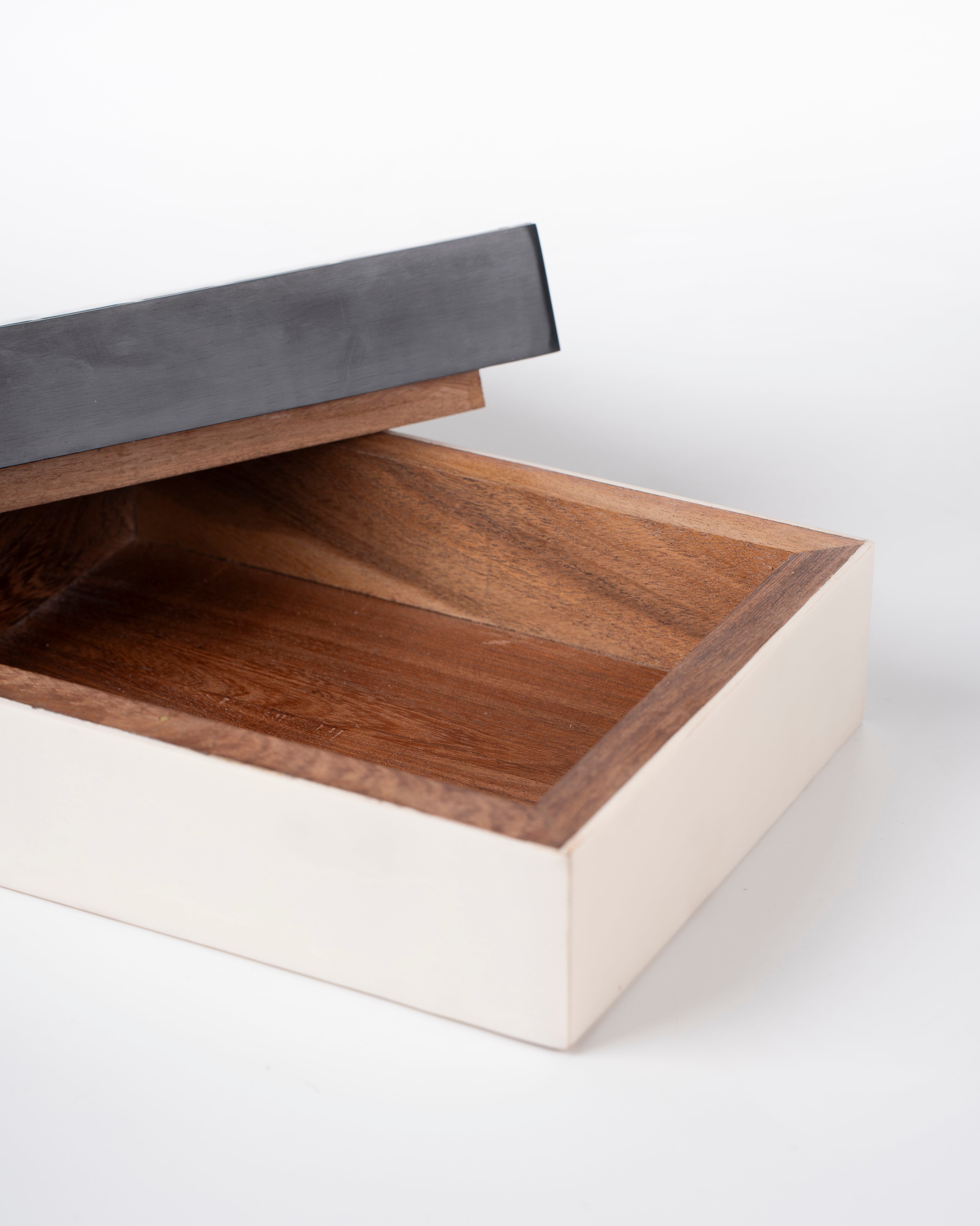 Black and Ivory Two-Tone Storage Box
