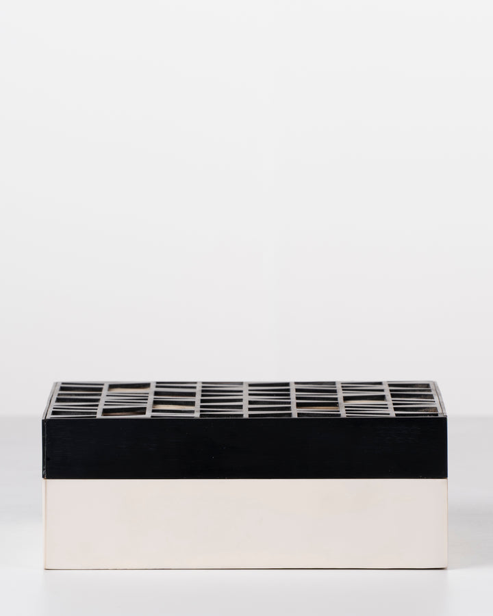 Black and Ivory Two-Tone Storage Box