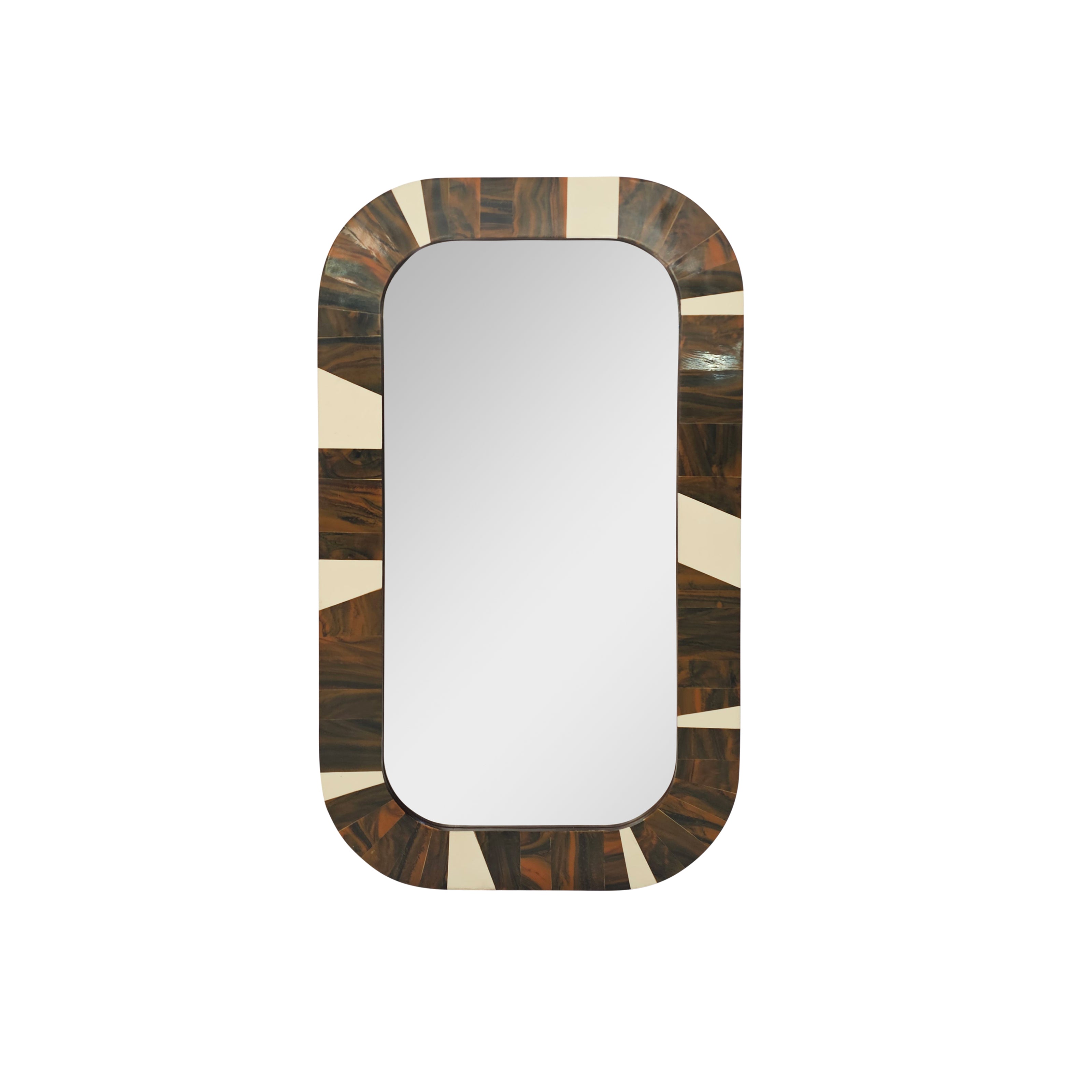 MIRROR RND EDGES BRN & WHT