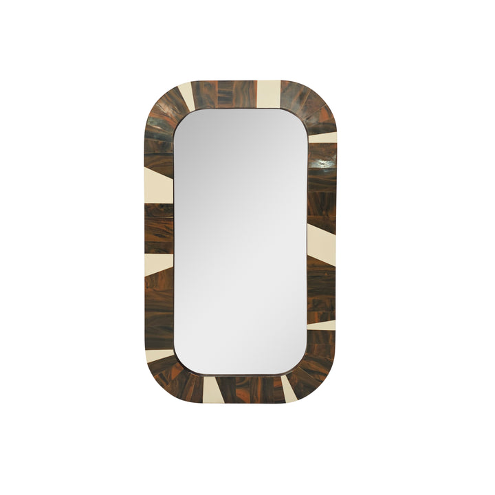MIRROR RND EDGES BRN & WHT