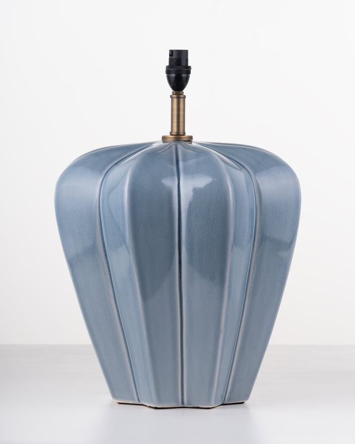 Blue Fluted Ceramic Lampbase