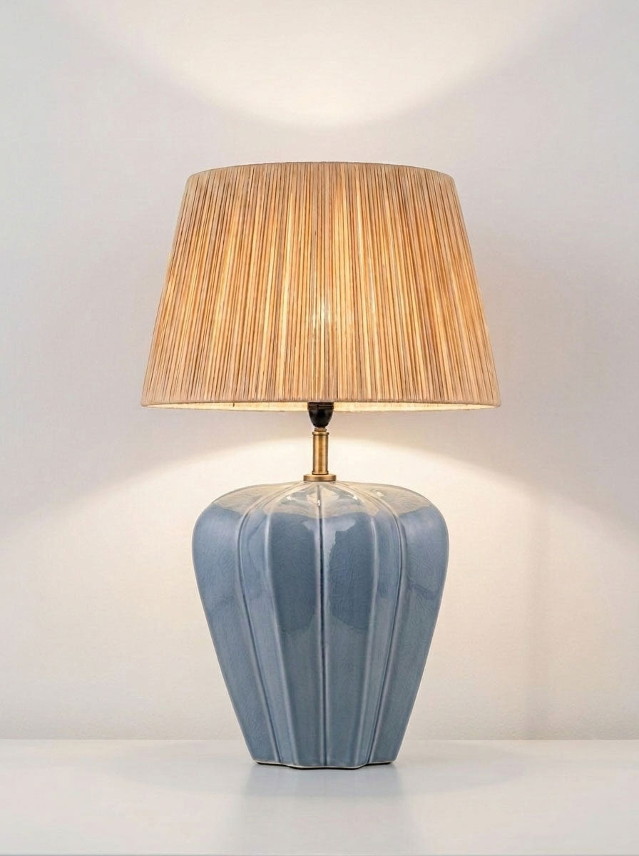 Blue Fluted Ceramic Lampbase