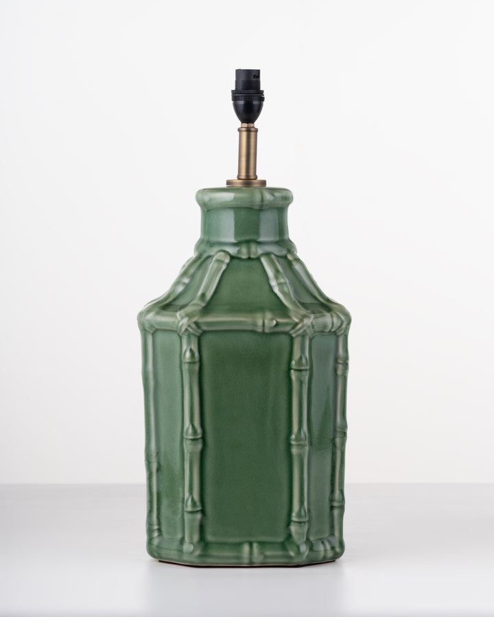 Bamboo Grove Ceramic Lamp base | Green