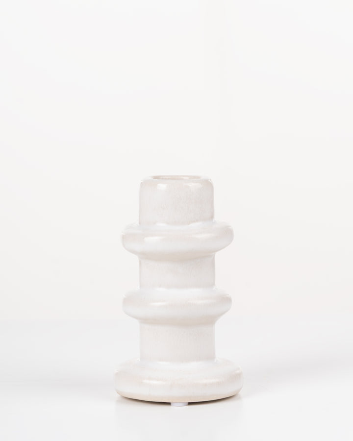 Tier Ceramic Candle Holder | White