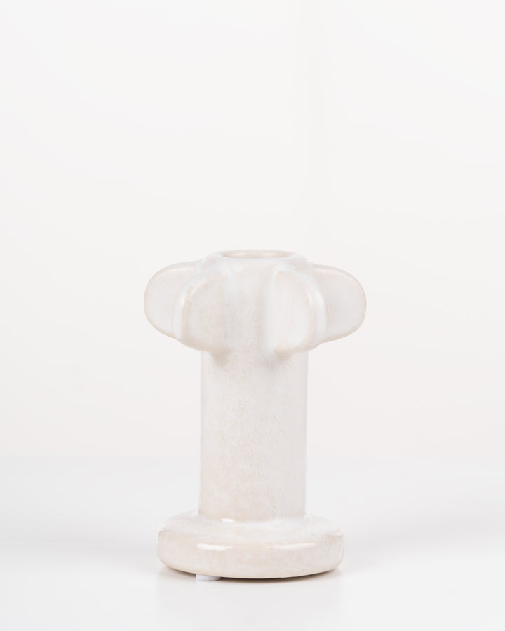 Petal Ceramic Candle Holder | White