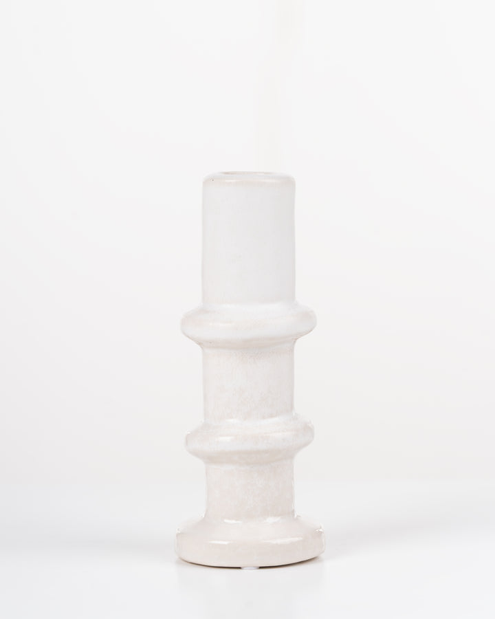 Column Ceramic Candle Holder | White