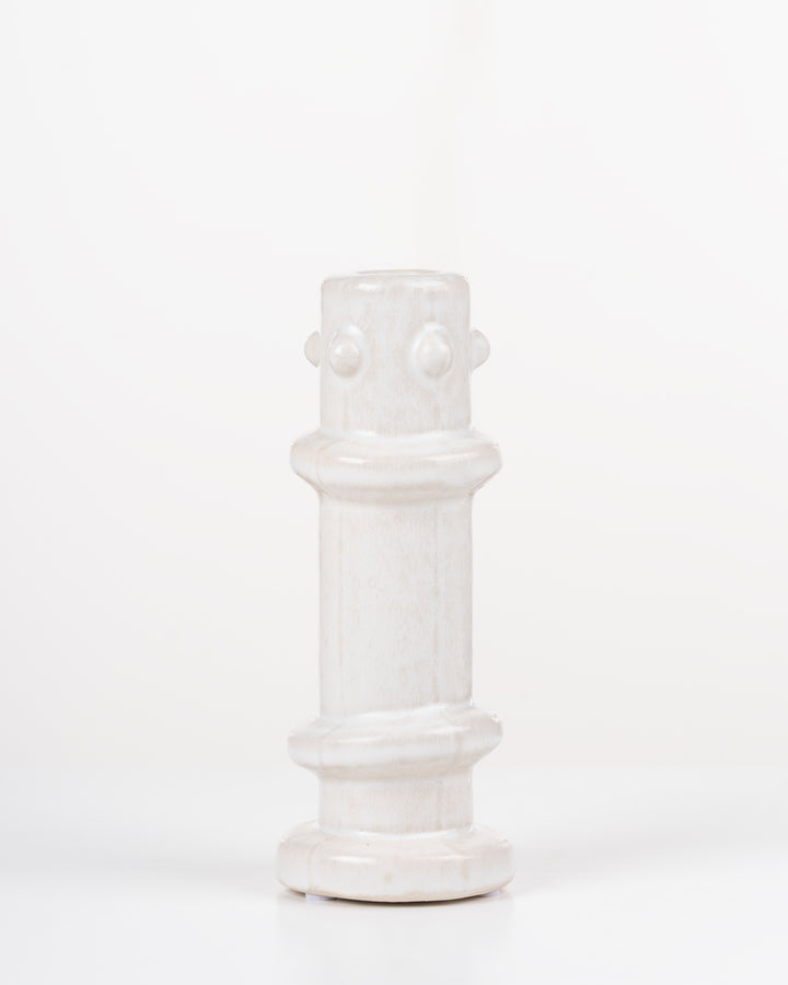 Totem Ceramic Candle Holder | White
