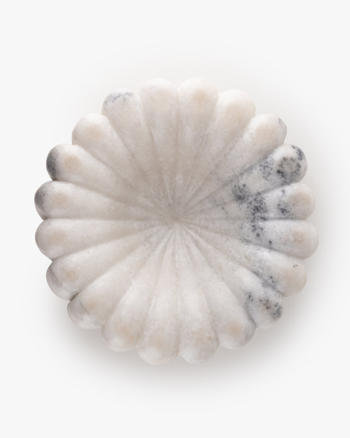 Collector's Cove Petal Marble Bowl | White
