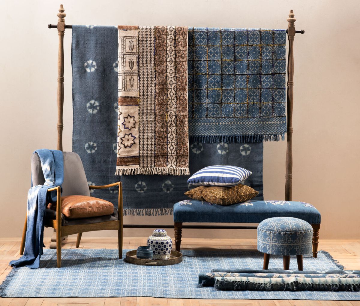 RUG COTTON PRINTED EMBELL/EMBRIOD 120X180