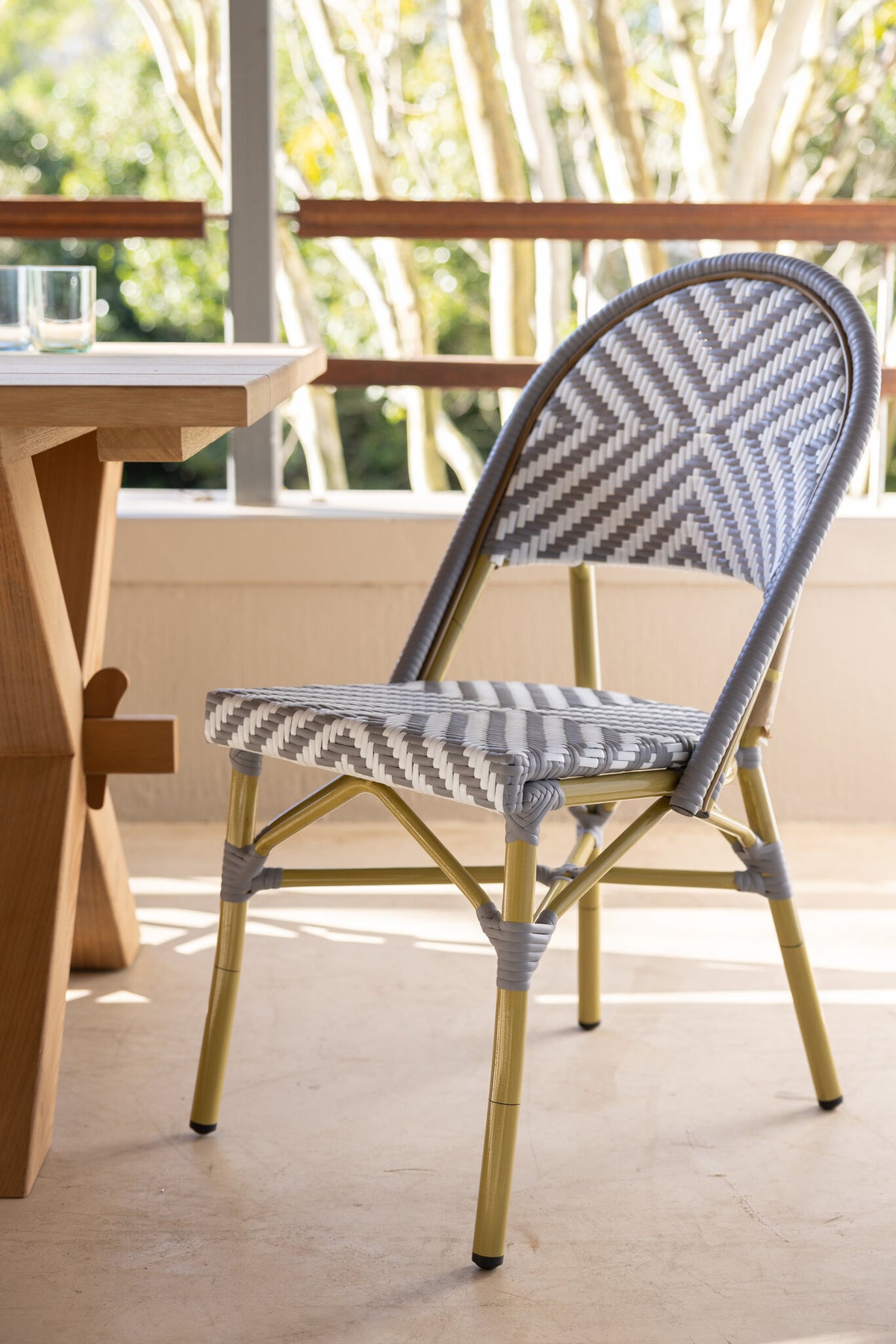 Brioche Chevron Dining Chair | Grey