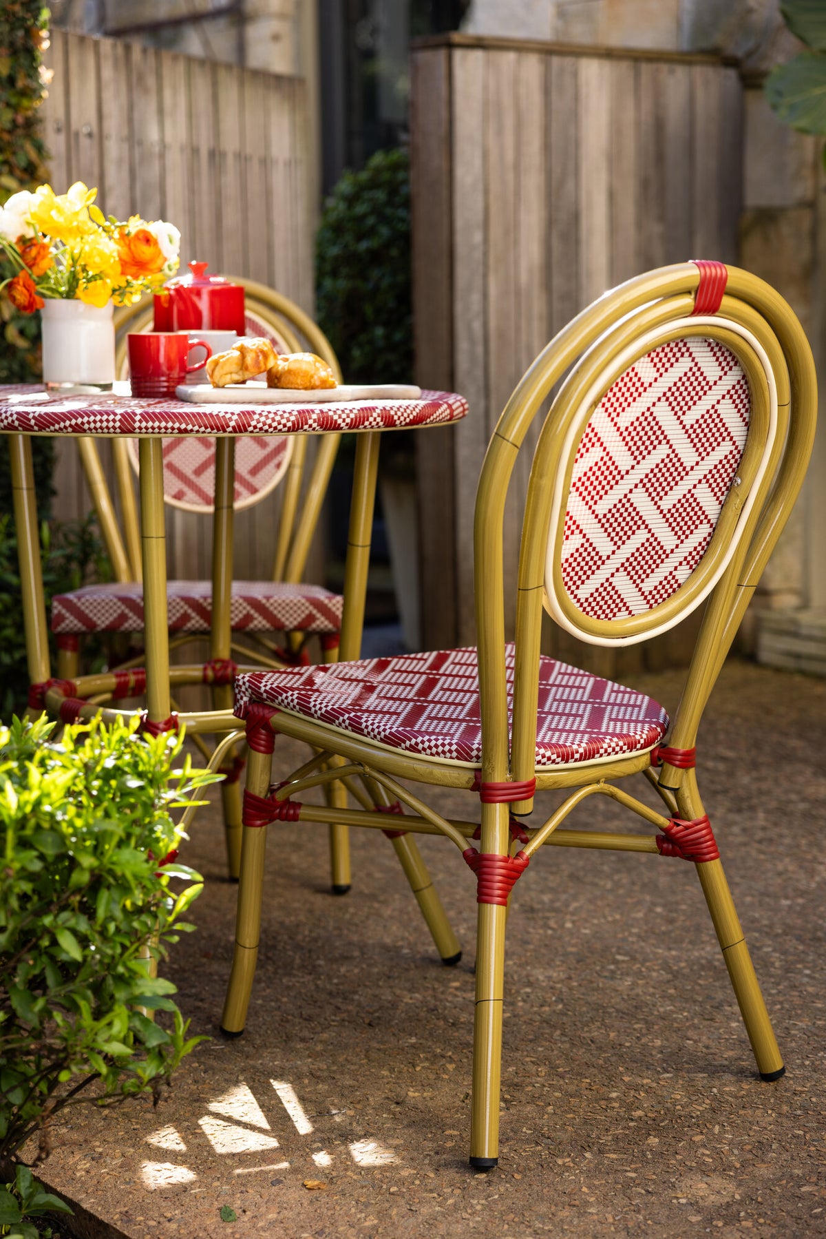 Brioche Basket Weave Dining Chair | Red