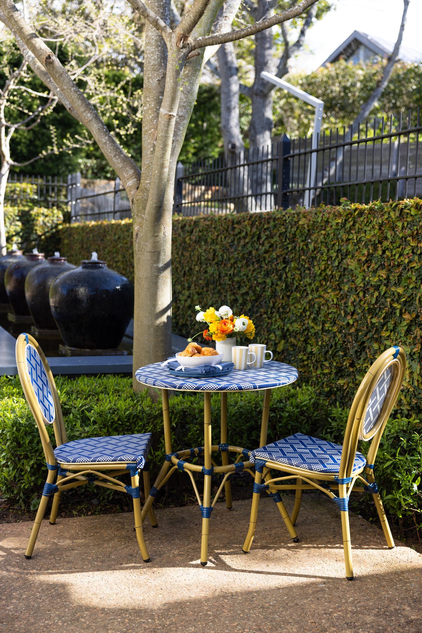Brioche Basket Weave Dining Chair | Navy