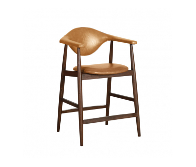 wood and leather counter stool 