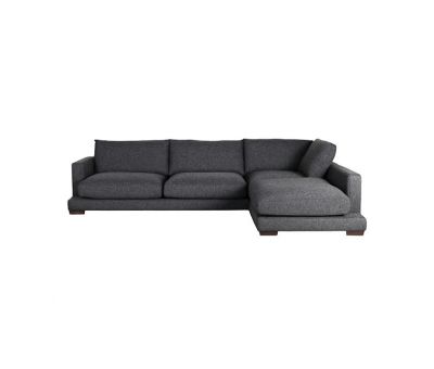 Charcoal upholstered modern corner unit