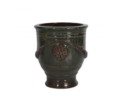 block and chisel green  anduze glazed pot