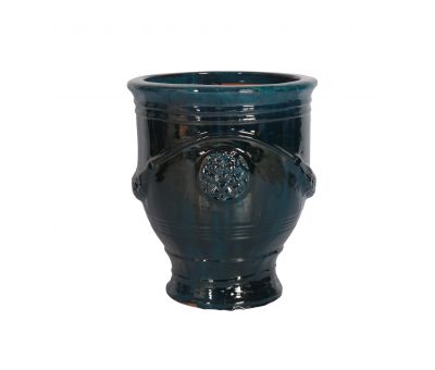 block and chisel teal  anduze glazed pot