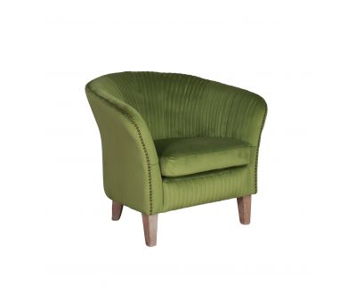 Fully upholstered velvet tub chair 