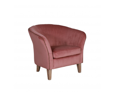 Fully upholstered velvet tub chair 