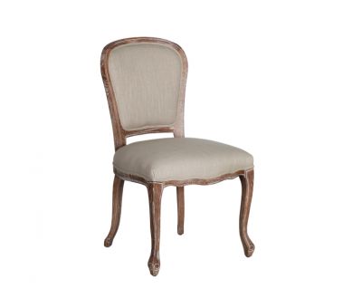 dining chair upholstered in linen with oak frame Château Collection