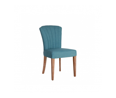 Upholstered dining chair with fan back upholstered detail 