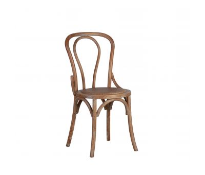 wood and rattan dining chair round back