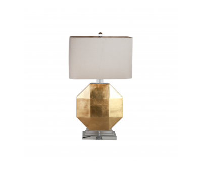Block & Chisel crystal, iron and MDF lamp with white linen shade