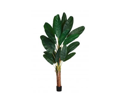 Faux banana leaf tree in pot 