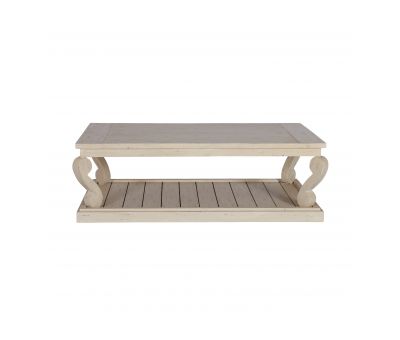 French style coffee table with bottom shelf