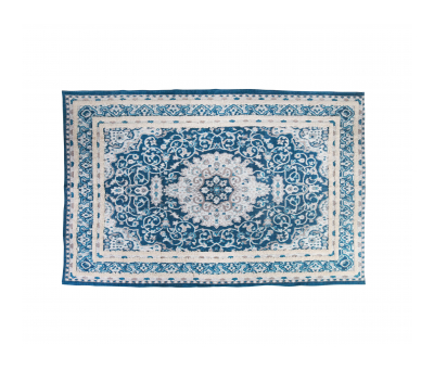 Blue tufted dhurrie rug Naksha Collection 